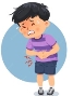 Premium Vector | Little boy having stomach ache child pressing his hand to  his abdomen vector illustration